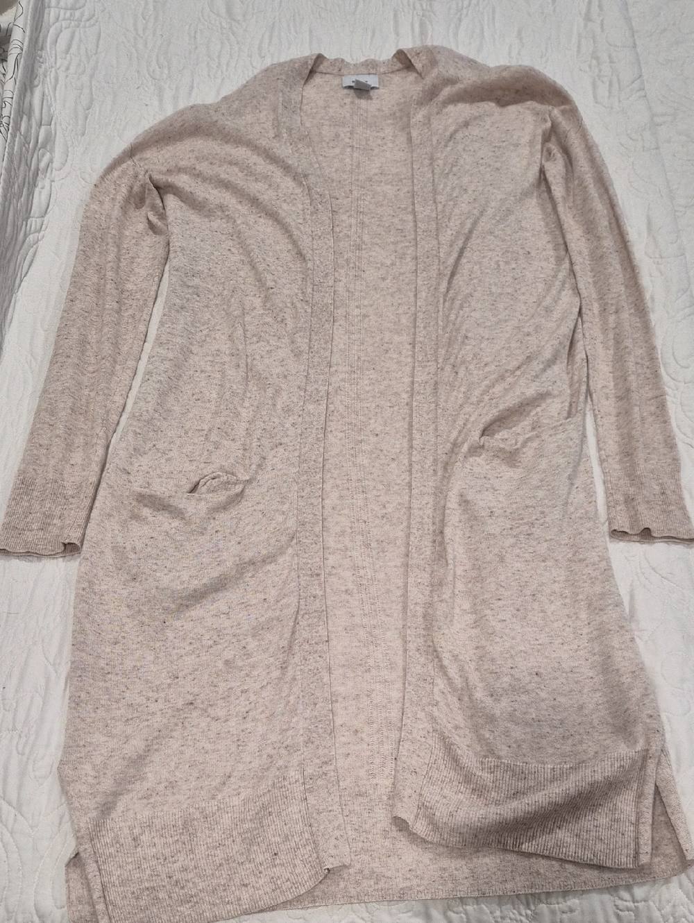 Old Navy Light Heather Beige Open Cardigan/Duster